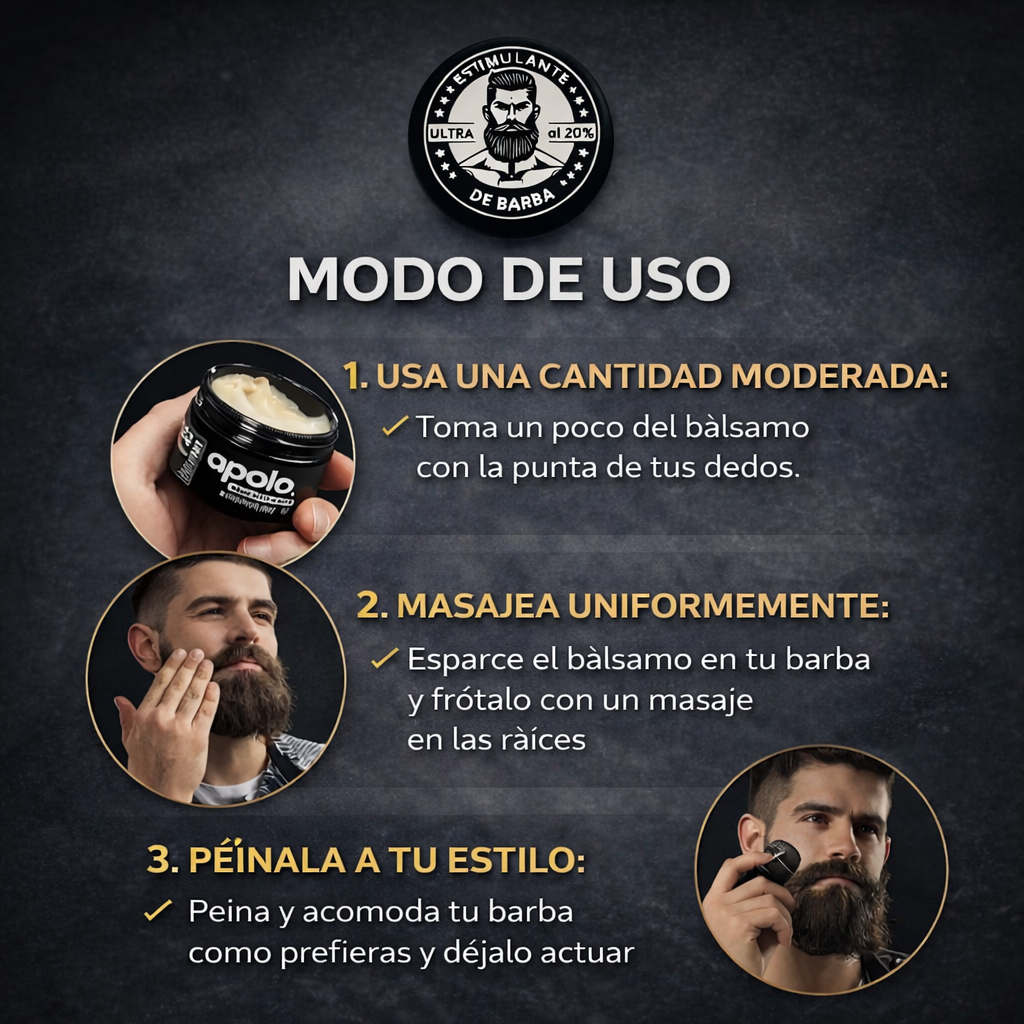 apolo. | Estimulante de Barba Apolo | Dispierta la barba que ya existe en ti. | Oferta 2x1